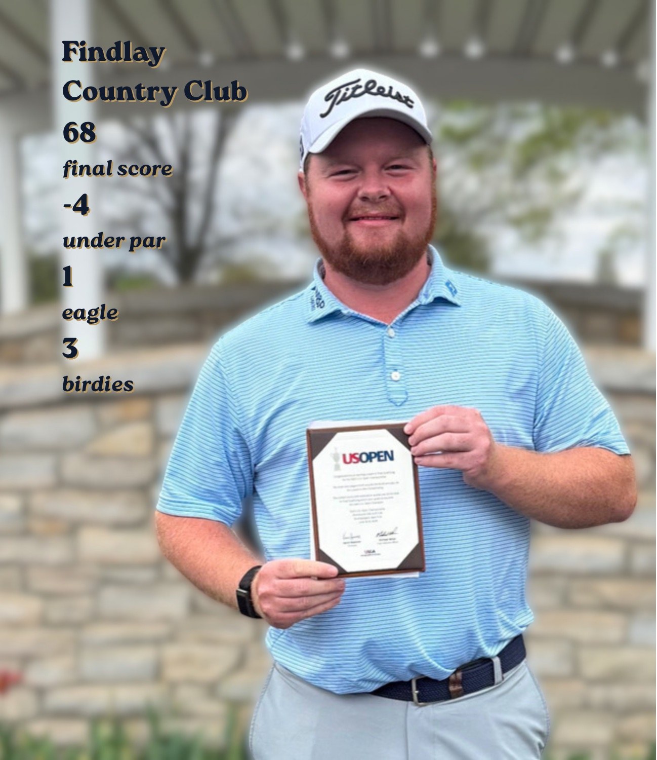 CJ Jones at Findlay Country Club after advancing through U.S. Open Local Qualifying