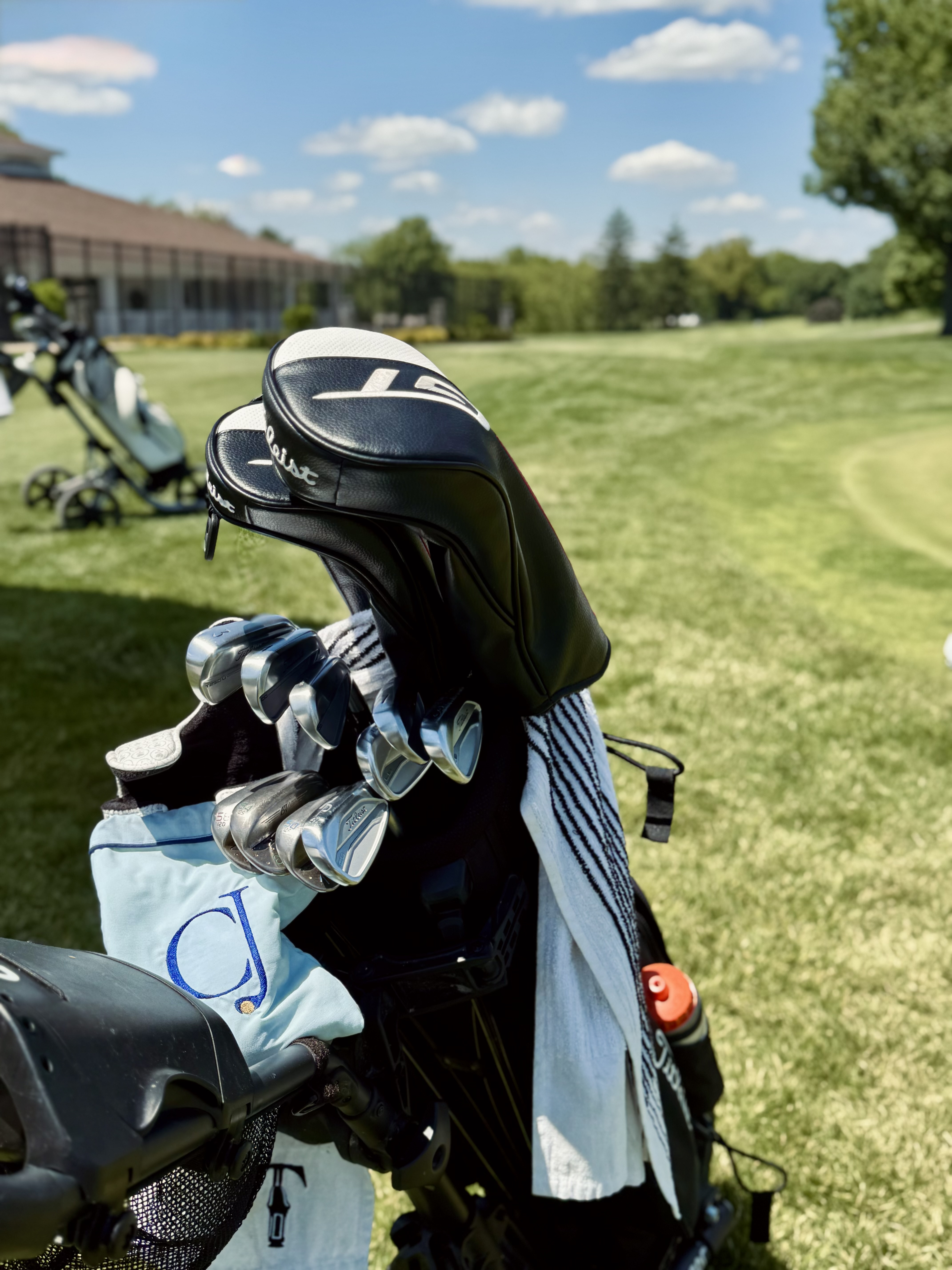 CJ Jones's golf bag on the range ahead of the Kentucky Open